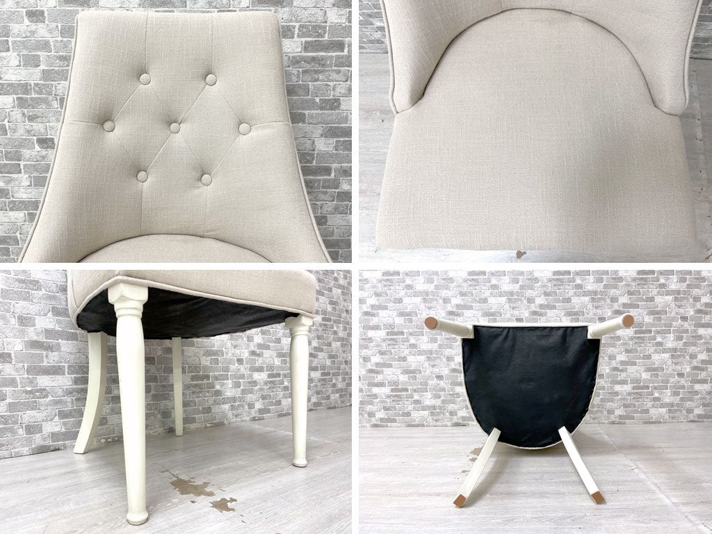 あずまや 東谷 クラッシーチェア Classy Chair ダイニングチェア ラバーウッド ファブリック ベージュ クラシカルデザイン CL-471BE 定価￥41,800- A ●