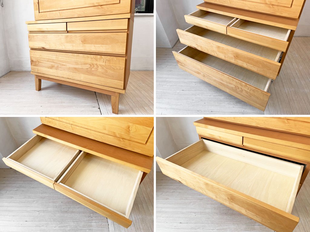 岡製作所 大川家具 モニカ ライティングビューロー デスク アルダー無垢材 W90cm 参考価格:142,000円★