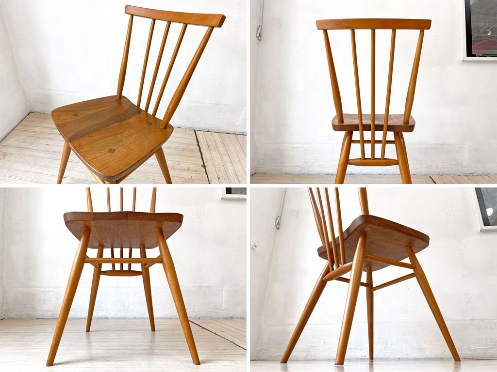 アーコール Ercol スティックバックチェア スピンドルチェア エルム材 UKビンテージ Vintage 英国家具 ★