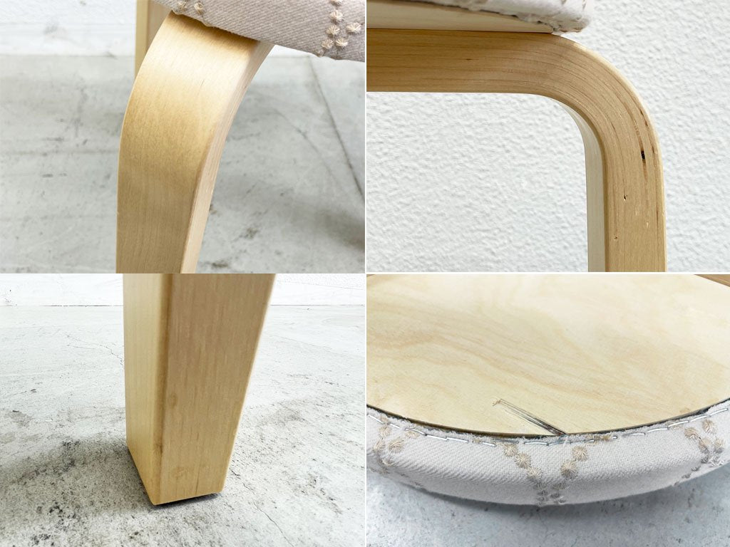 アルテック artek スツール 60×ミナ ペルホネン タンバリン Stool60 3本脚 バーチ材 ナチュラル アルヴァ・アアルト フィンランド 〓