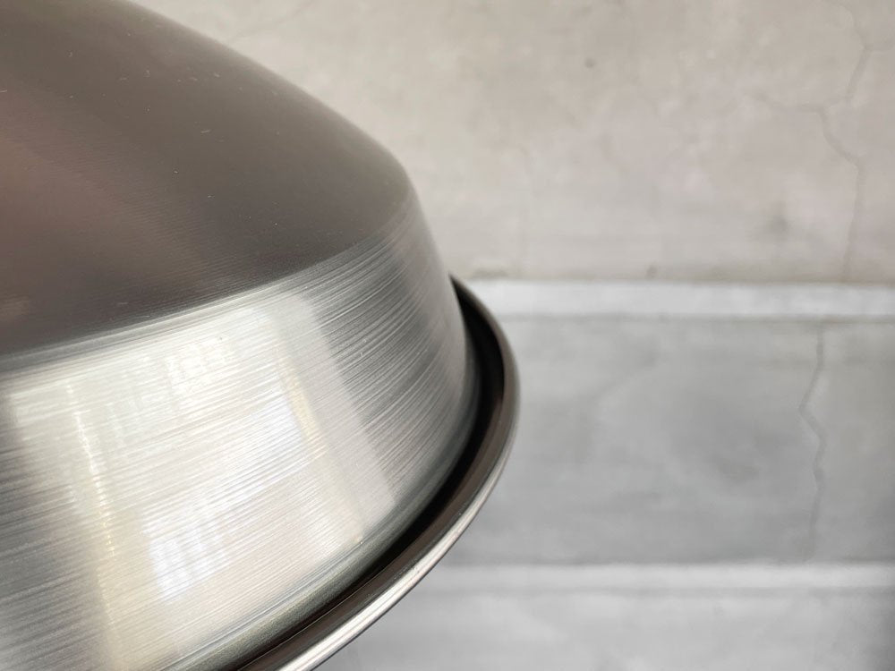 パシフィックファニチャーサービス P.F.S 14" LAMP SHADE Brushed Steel ソケット＆コード ホーロー ペンダントライト オリジナルカラー インダストリアル ♪