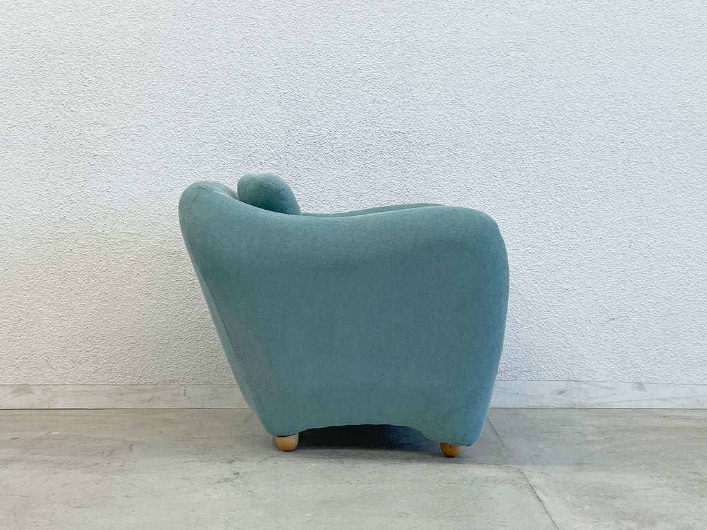 イデー IDEE ミニミラーアームチェア MINI MILLER ARM CHAIR パーソナルチェア シングルソファ ファブリック ブルーグレイ Bluegray 美品 〓