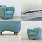 イデー IDEE ミニミラーアームチェア MINI MILLER ARM CHAIR パーソナルチェア シングルソファ ファブリック ブルーグレイ Bluegray 美品 〓