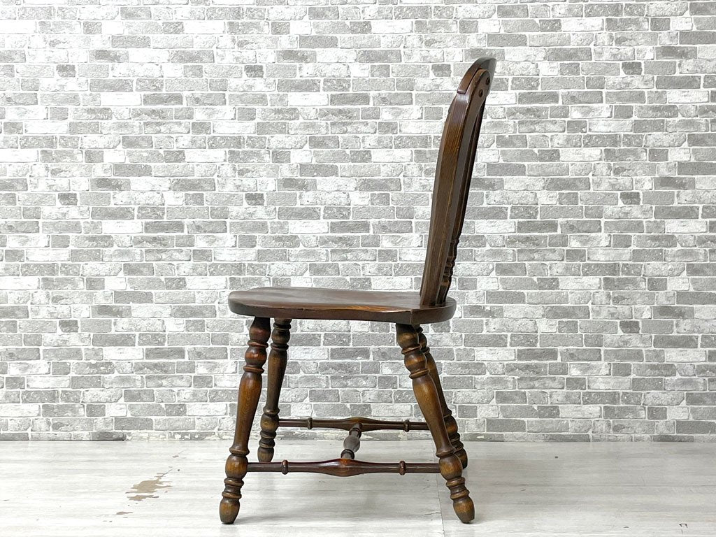 カリモク karimoku ヨークタウン YORK TOWN ダイニングチェア オーク無垢材 コロニアル クラシカル オールドカリモク 希少廃番 A ●