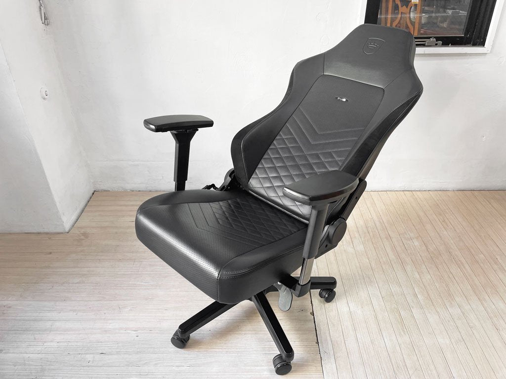 ノーブルチェアーズ noblechairs ヒーロー HERO ゲーミングチェア デスクチェア リクライニング PUレザー ブラック 昇降 キャスター クッション×2付き 定価 \73,830- ★