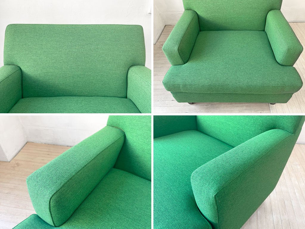 パシフィックファニチャーサービス P.F.S. スタンダード A ソファ STANDARD A SOFA アームチェア 1P 一人掛け ラウンジチェア グリーン系 ファブリック 張替済 ★