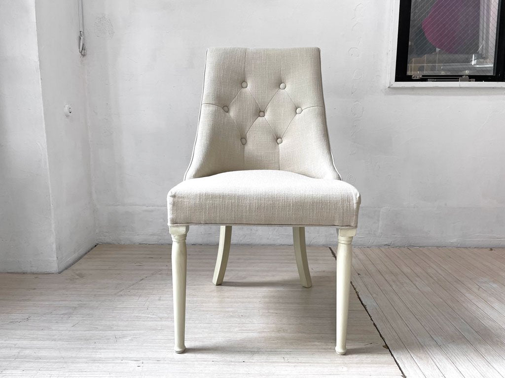 あずまや 東谷 クラッシーチェア Classy Chair ダイニングチェア ラバーウッド ファブリック ベージュ クラシカルデザイン CL-471BE 定価￥41,800- B ★