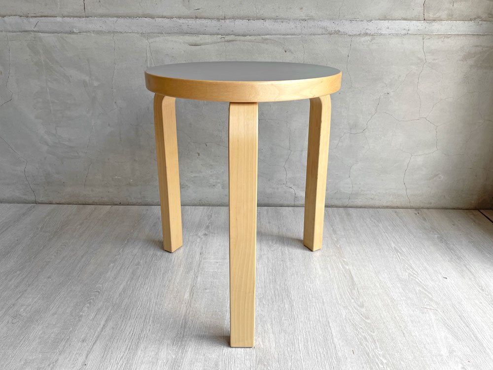 アルテック artek スツール60 リノリウム アッシュ12 3本脚 アルヴァ・アアルト Alvar Aalto スコープ別注 ♪