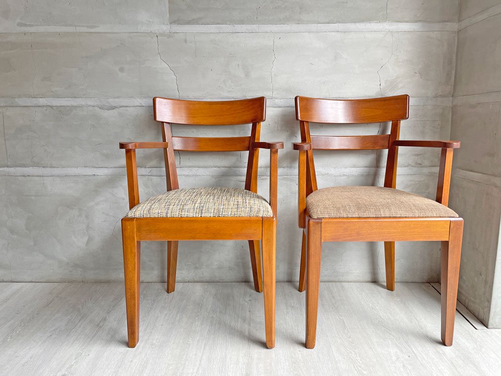 パシフィックファニチャーサービス P.F.S. DHダイニングチェア DH DINING CHAIR with ARM ビーチ材 イエロー×グレー系 定価￥51,700- A ♪