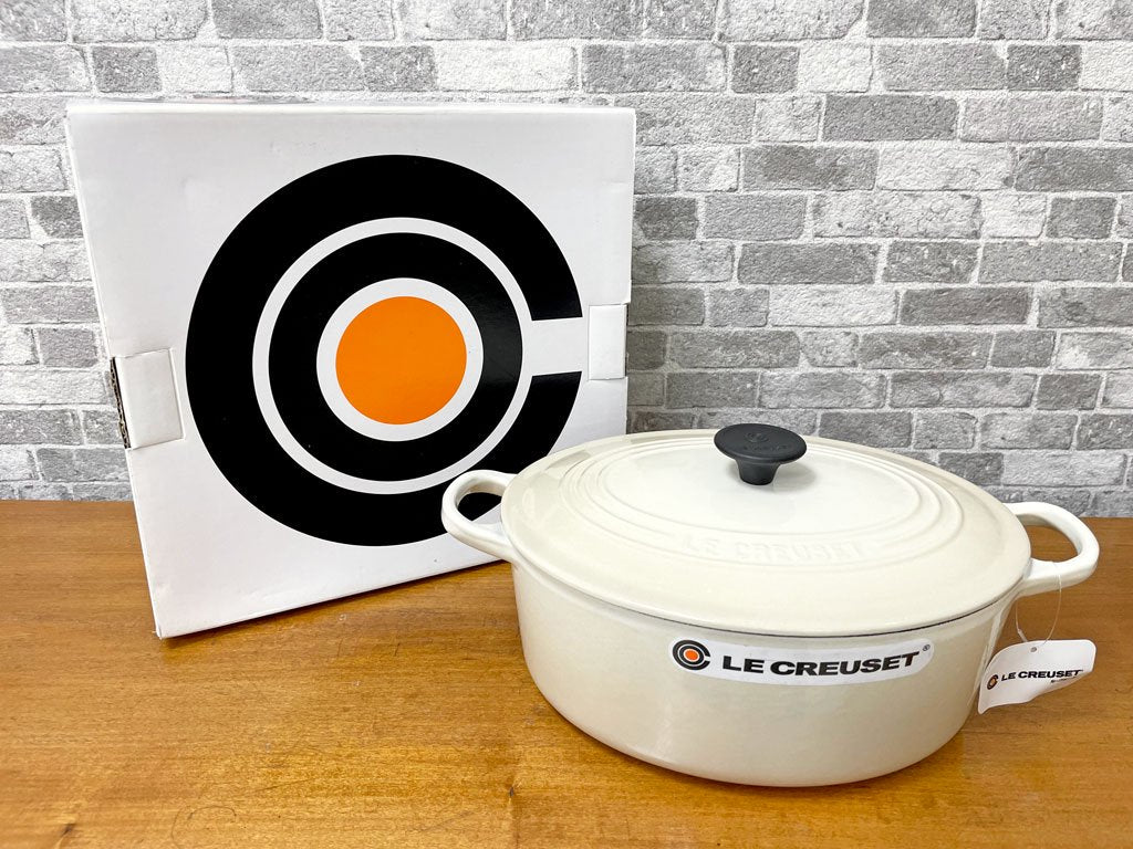 ルクルーゼ LE CREUSET トラディション ココットオーバル 25cm 68デューン  両手鍋 鋳物 箱付き フランス 未使用品 廃番カラー ●