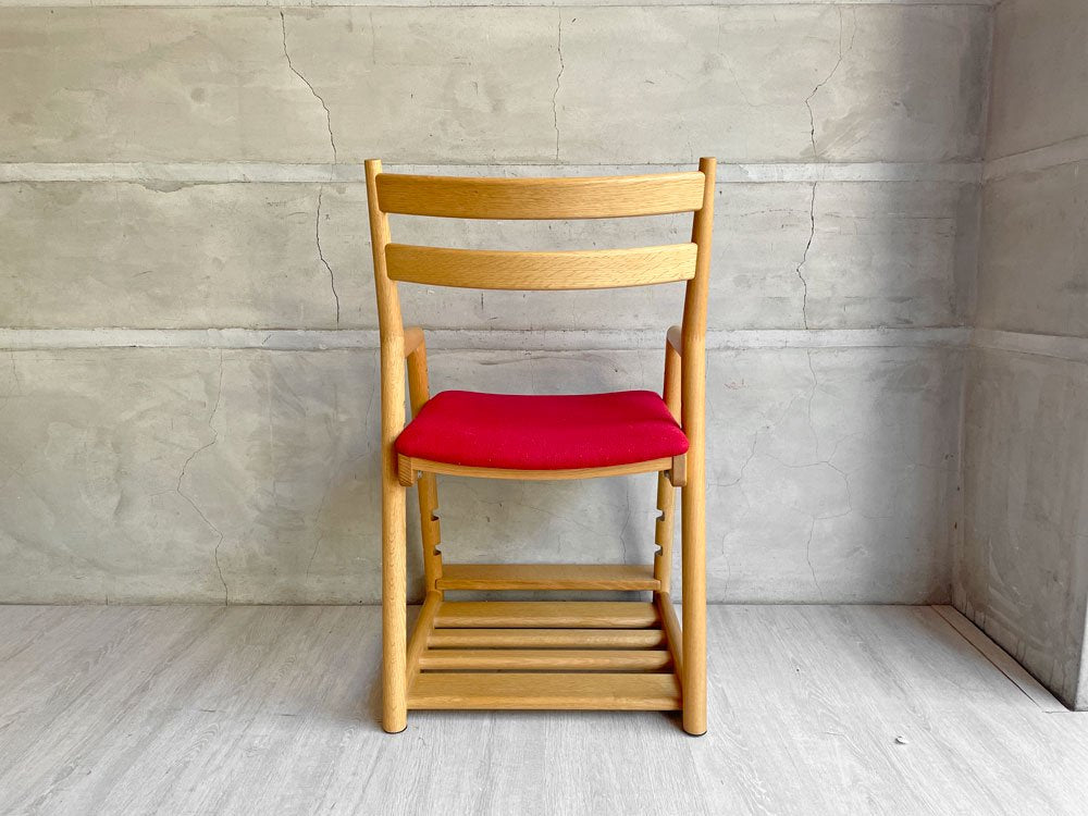 アクタス ACTUS T-KIDS チェア ON レッド キッズチェア 学習椅子 オーク材 ファブリック 日進木工 定価￥51,700- ♪