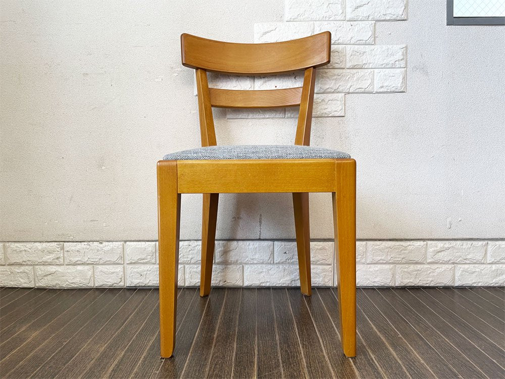 パシフィックファニチャーサービス P.F.S デペンデントハウス ダイニングチェア DH DINING CHAIR ビーチ材 ファブリック座面 ブルー系 定価￥45,100- A ◎