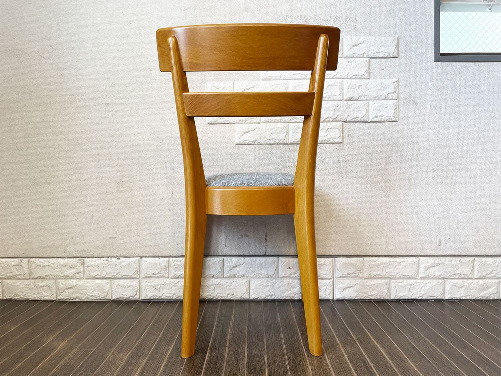 パシフィックファニチャーサービス P.F.S デペンデントハウス ダイニングチェア DH DINING CHAIR ビーチ材 ファブリック座面 ブルー系 定価￥45,100- A ◎