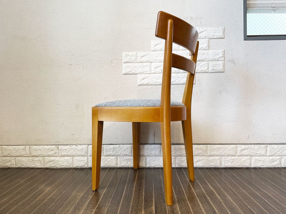 パシフィックファニチャーサービス P.F.S デペンデントハウス ダイニングチェア DH DINING CHAIR ビーチ材 ファブリック座面 ブルー系 定価￥45,100- A ◎