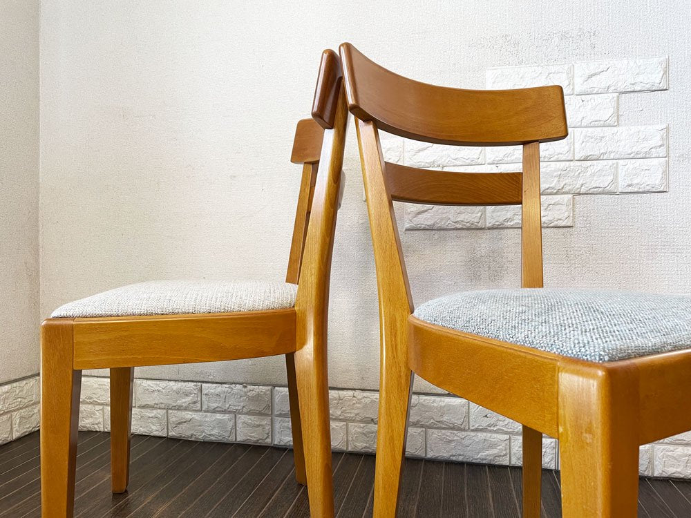 パシフィックファニチャーサービス P.F.S デペンデントハウス ダイニングチェア DH DINING CHAIR ビーチ材 ファブリック座面 ブルー系 定価￥45,100- A ◎