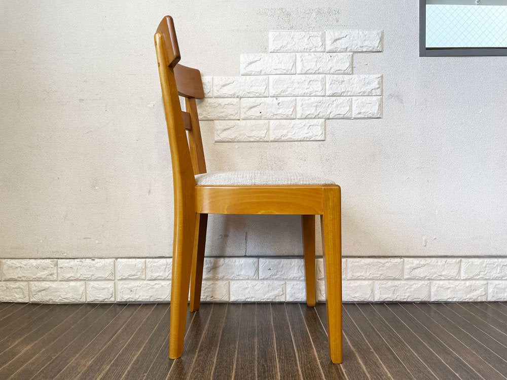 パシフィックファニチャーサービス P.F.S デペンデントハウス ダイニングチェア DH DINING CHAIR ビーチ材 ファブリック座面 イエロー系 定価￥45,100- B ◎