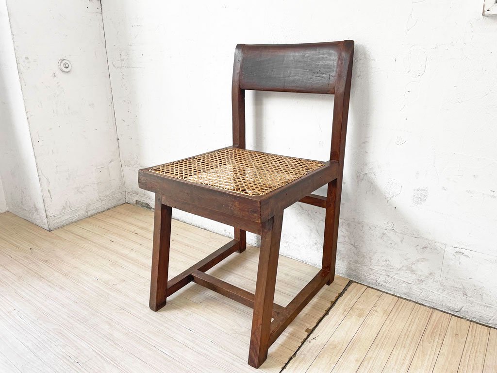 ピエールジャンヌレ Pierre Jeanneret ボックスチェア Small Box Chair チーク無垢材 1950～60年代 チャンディーガル ビンテージ 希少 ★