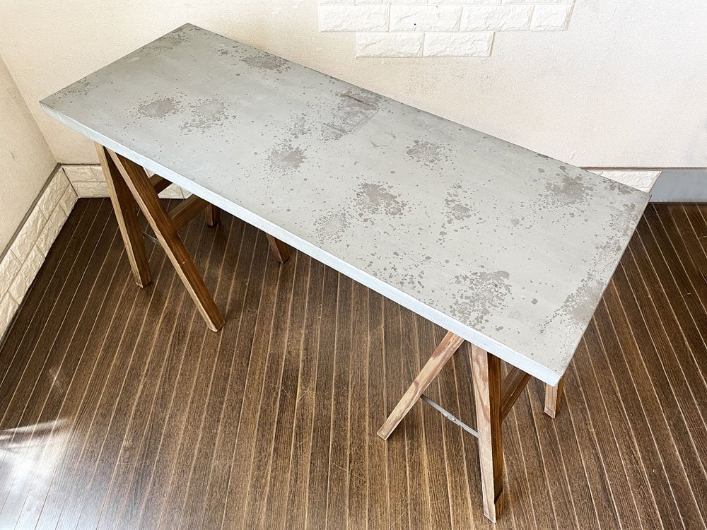 ノットアンティークス Knot antiques オルト OLTO SIDE DESK サイドデスク 作業台 トタン天板×馬脚 W120cm 折りたたみ 参考価格￥41,800- 廃番 ◎