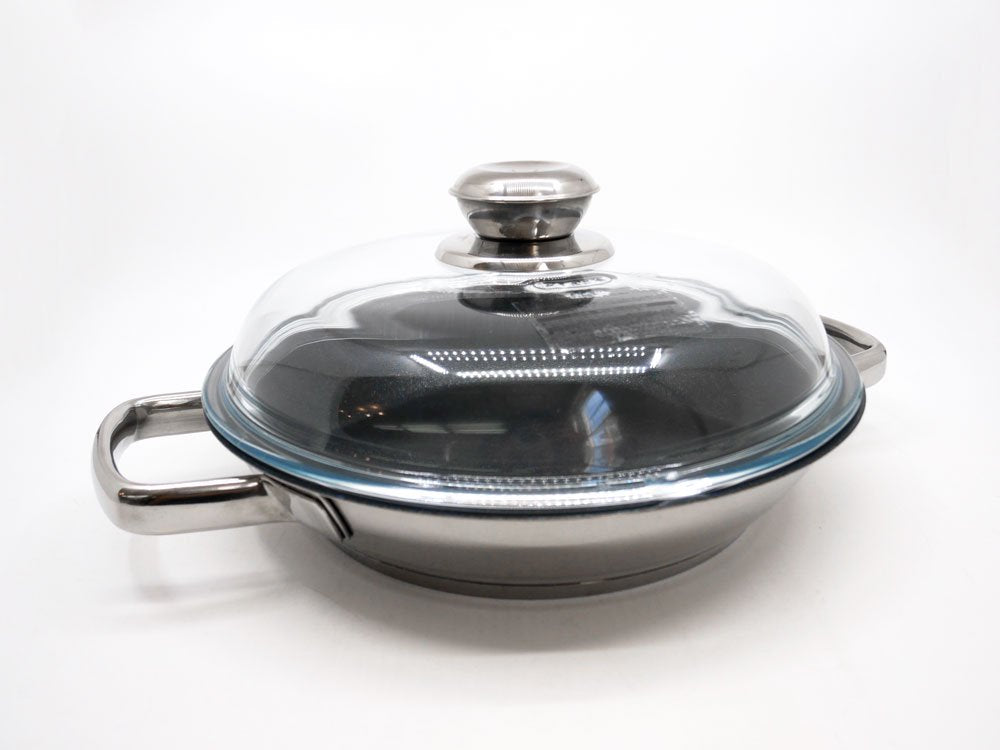 ヴェーエムエフ WMF パルマデュール アドバンス 両手フライパン 24cm ＆ フライパン用 耐熱ガラス製蓋 24cm 合計定価 \15,730- ●