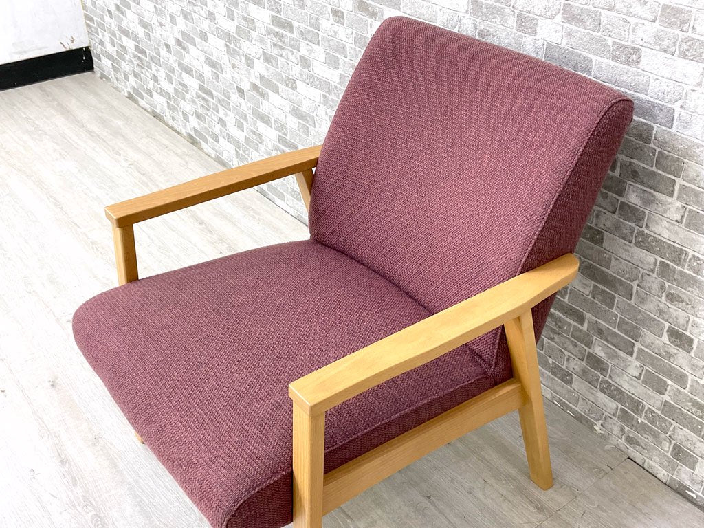 スウィッチ SWITCH プラッツソファ Platz II Sofa 1P ブナ無垢材 ファブリック F-5 ジェリコ エンジ 定価￥61,226- ●