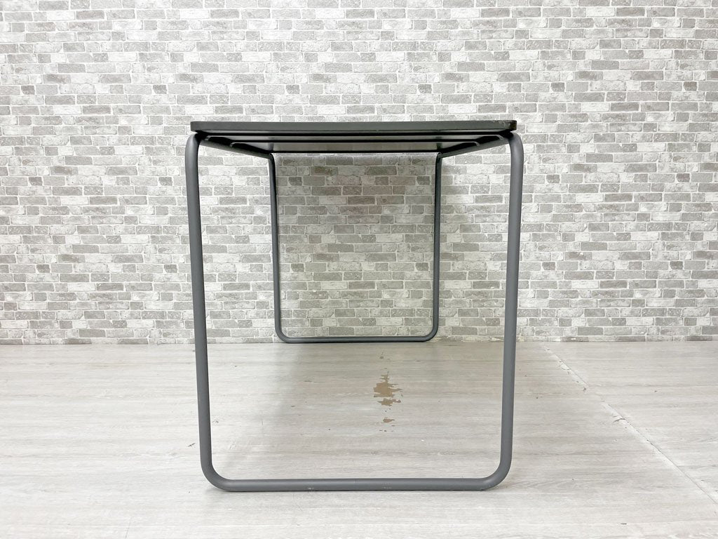 無印良品 MUJI × トーネット THONET スチールパイプデスク・Ｍサイズ ダークグレー バウハウス 廃番 ●