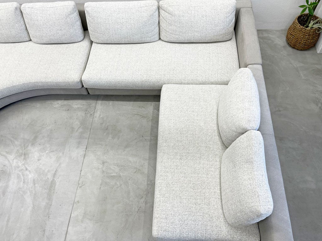 ミノッティ Minotti DANIELS シーティングシステム コンポジションソファ シェーズロング+コーナーソファ+アームレスソファ+オットマン セット 本革 美品 〓