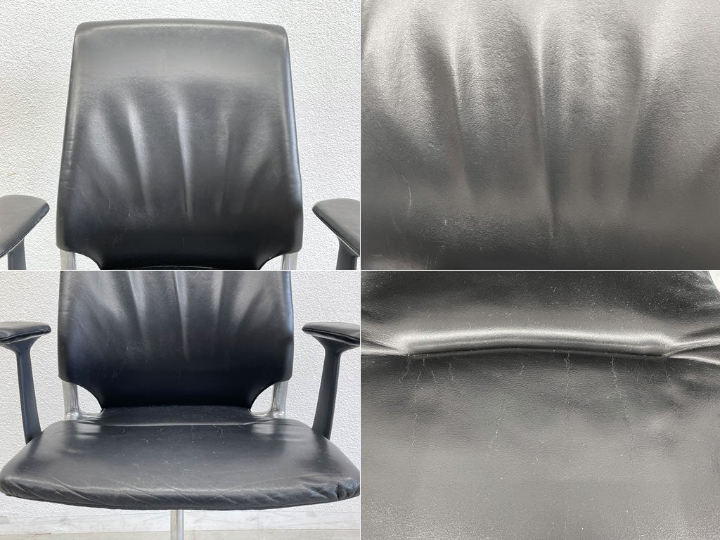 ヴィトラ vitra メダチェア Meda Chair デスクチェア ワークチェア レザー 革 アルベルト・メダ 昇降・リクライニングロック 〓