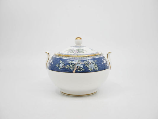 ウェッジウッド WEDGEWOOD ブルーサイアム BLUE SIAM シュガーポット ボーンチャイナ 金彩 廃番 英国食器 ●