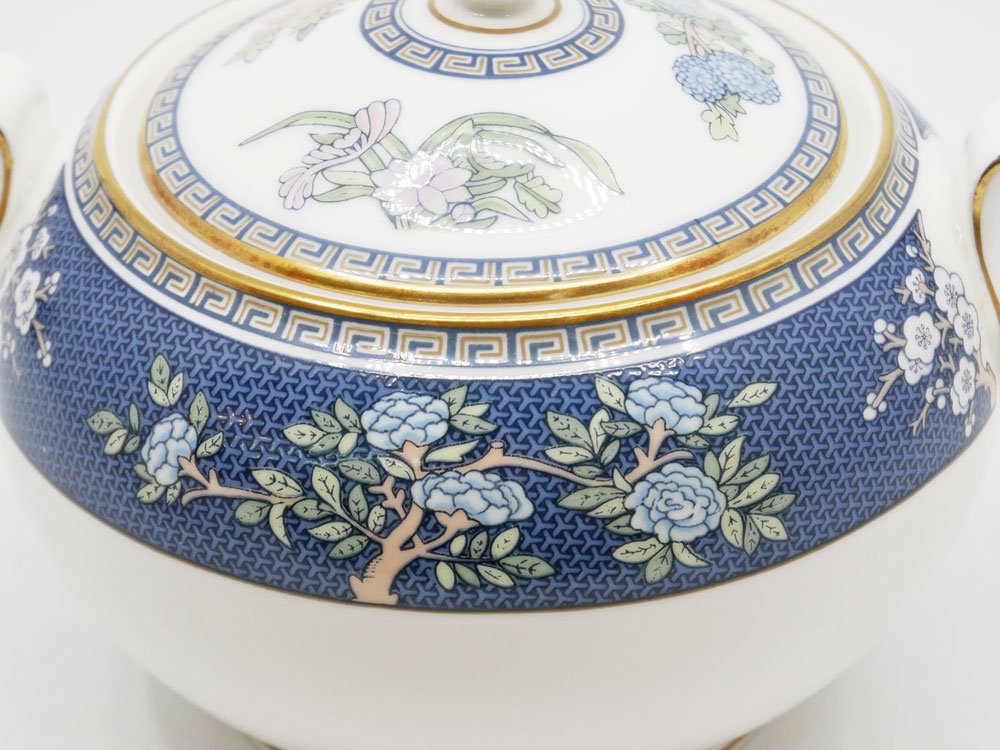 ウェッジウッド WEDGEWOOD ブルーサイアム BLUE SIAM シュガーポット ボーンチャイナ 金彩 廃番 英国食器 ●