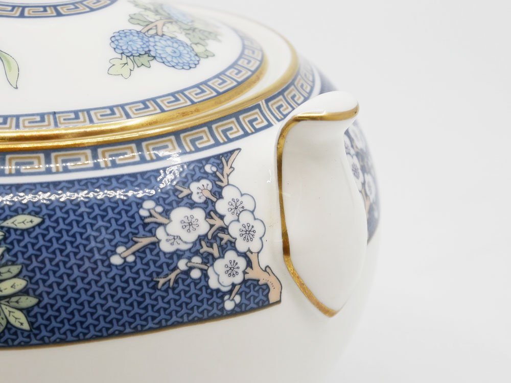 ウェッジウッド WEDGEWOOD ブルーサイアム BLUE SIAM シュガーポット ボーンチャイナ 金彩 廃番 英国食器 ●