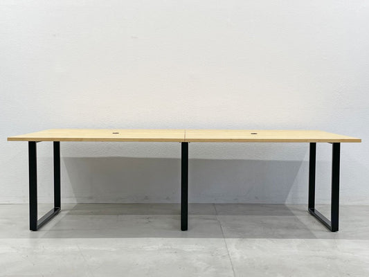 かなでもの カナデモノ KANADEMONO ザ・テーブル THE TABLE 無垢集成材天板 ナチュラル × ブラックスチール脚 オーダー品 ミーティングテーブル 〓