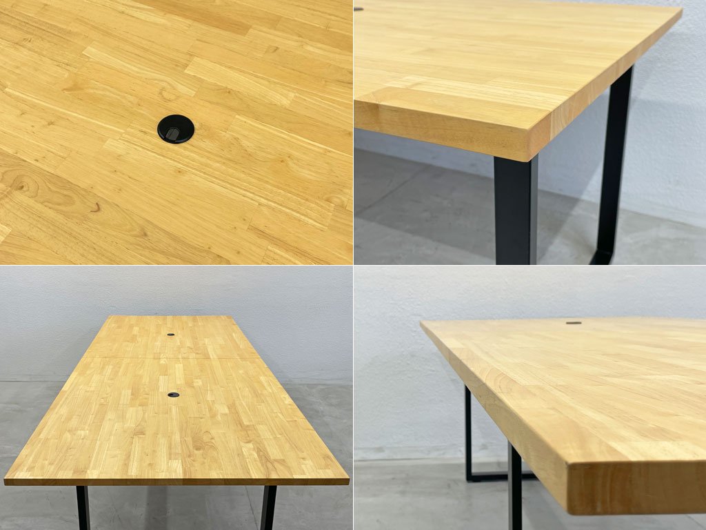 かなでもの カナデモノ KANADEMONO ザ・テーブル THE TABLE 無垢集成材天板 ナチュラル × ブラックスチール脚 オーダー品 ミーティングテーブル 〓