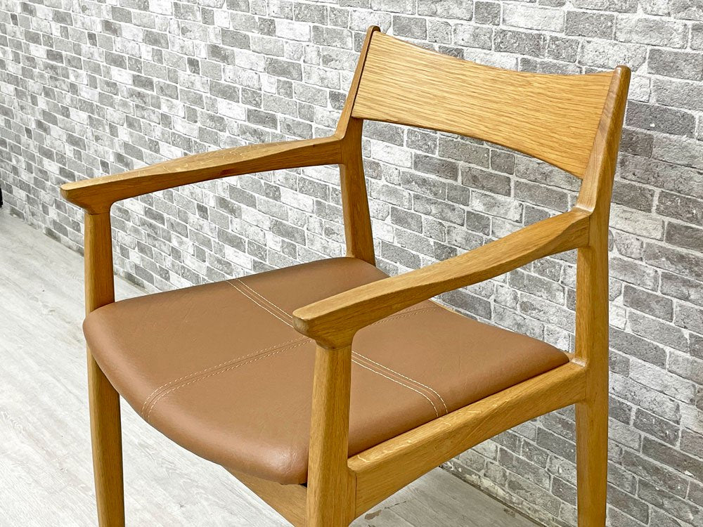 ノーウェアライクホーム NOWHERE LIKE HOME オーウェン OWEN ダイニングアームチェア Dining Arm Chair オーク材 PVCレザー 定価￥47,300- B ●