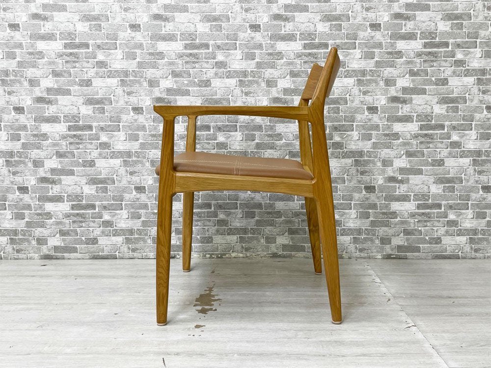 ノーウェアライクホーム NOWHERE LIKE HOME オーウェン OWEN ダイニングアームチェア Dining Arm Chair オーク材 PVCレザー 定価￥47,300- A ●