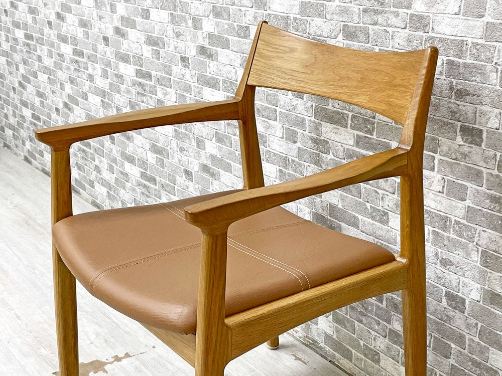 ノーウェアライクホーム NOWHERE LIKE HOME オーウェン OWEN ダイニングアームチェア Dining Arm Chair オーク材 PVCレザー 定価￥47,300- A ●