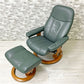 エコーネス EKORNES コンサル Consul ストレスレスチェア stressless リクライニングチェア オットマン付き 牛革 レザー Sサイズ グリーン ●