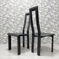 イカミ YCAMI レジアチェア Regia Chair ダイニングチェア 総本革 レザー張り 2脚セット ブラック アントネッロ・モスカ Antonello Mosca イタリアモダン ●