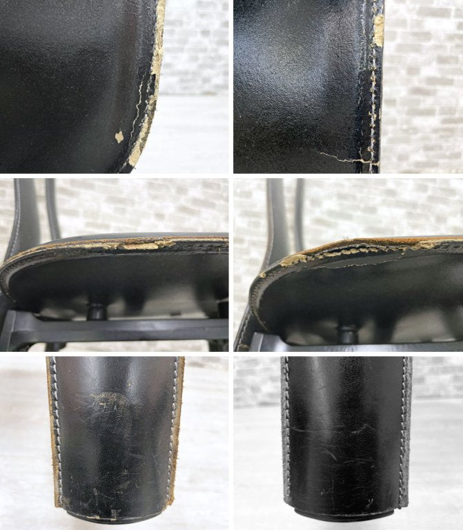イカミ YCAMI レジアチェア Regia Chair ダイニングチェア 総本革 レザー張り 2脚セット ブラック アントネッロ・モスカ Antonello Mosca イタリアモダン ●