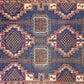 ビンテージ Vintage トライバルラグ バルーチ Bharuch ラグ 絨毯 レッド×ネイビー系 イラン アフガニスタン 手織り 幾何学 140×83cm  ●