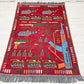 ビンテージ Vintage ウォーラグ War Rug トルクメン族 Turkmen カーペット 絨毯 レッド アフガニスタン 140×80cm  ●