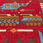 ビンテージ Vintage ウォーラグ War Rug トルクメン族 Turkmen カーペット 絨毯 レッド アフガニスタン 140×80cm  ●