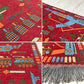 ビンテージ Vintage ウォーラグ War Rug トルクメン族 Turkmen カーペット 絨毯 レッド アフガニスタン 140×80cm  ●