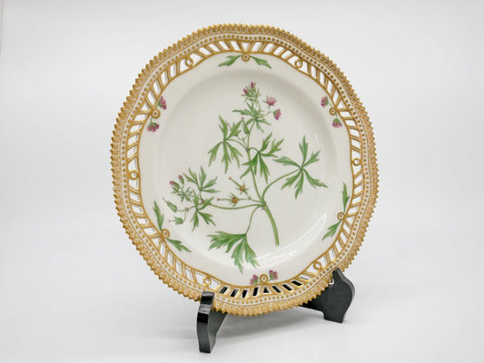 ロイヤルコペンハーゲン Royal Copenhagen フローラダニカ プレート Flora Danica plate 22cm レース縁 ビンテージ品 デンマーク 北欧食器 ●