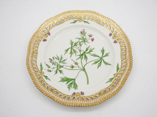 ロイヤルコペンハーゲン Royal Copenhagen フローラダニカ プレート Flora Danica plate 22cm レース縁 ビンテージ品 デンマーク 北欧食器 ●