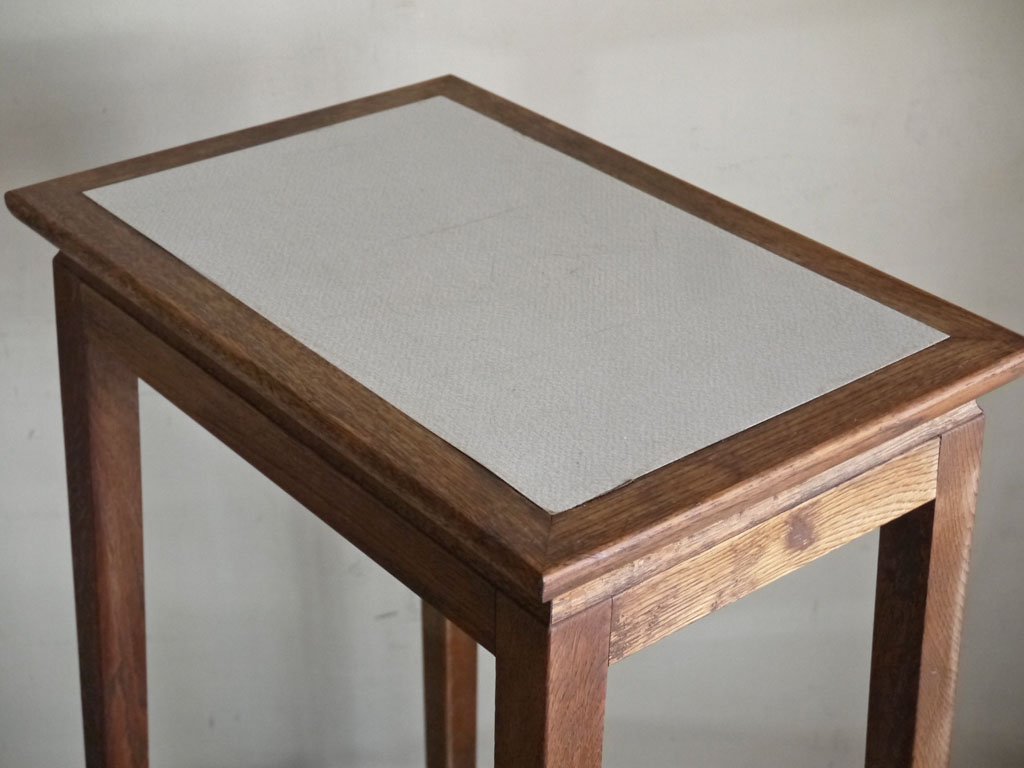 ジャパンビンテージ Japan Vintage オーク材 デコラトップ ハイテーブル サイドテーブル フラワースタンド H99cm ■