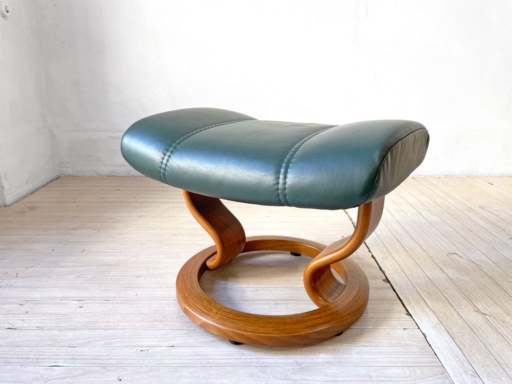 エコーネス EKORNES コンサル Consul ストレスレスチェア stressless リクライニングチェア サイドテーブル＆オットマン付 ダークグリーンカラー 北欧 ノルウェー★