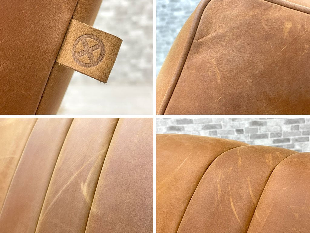 クラッシュゲート CRASH GATE タブレザーワークス tabu Leather Works マック ソファ 1シーター オットマン付き オイルレザー 牛革 廃盤品 ●