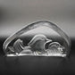 マッツ・ジョナサン Mats Jonasson クリスタル ペーパーウェイト オブジェ 2羽の水鳥 Crystal Paper weight Sculpture waterfowl 置物 北欧 ●