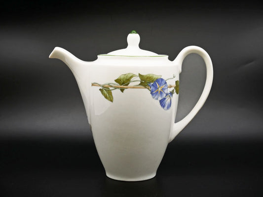 ウェッジウッド WEDGEWOOD ブルーデルフィ BLUE DELPHI コーヒーポット 朝顔 Vitro-China 英国食器 廃番 希少 ●