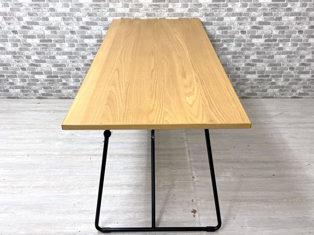 無印良品 MUJI 折りたたみテーブル ダイニングテーブル オーク材 スチール脚 W160cm ナチュラルデザイン 定価￥29,900- ●